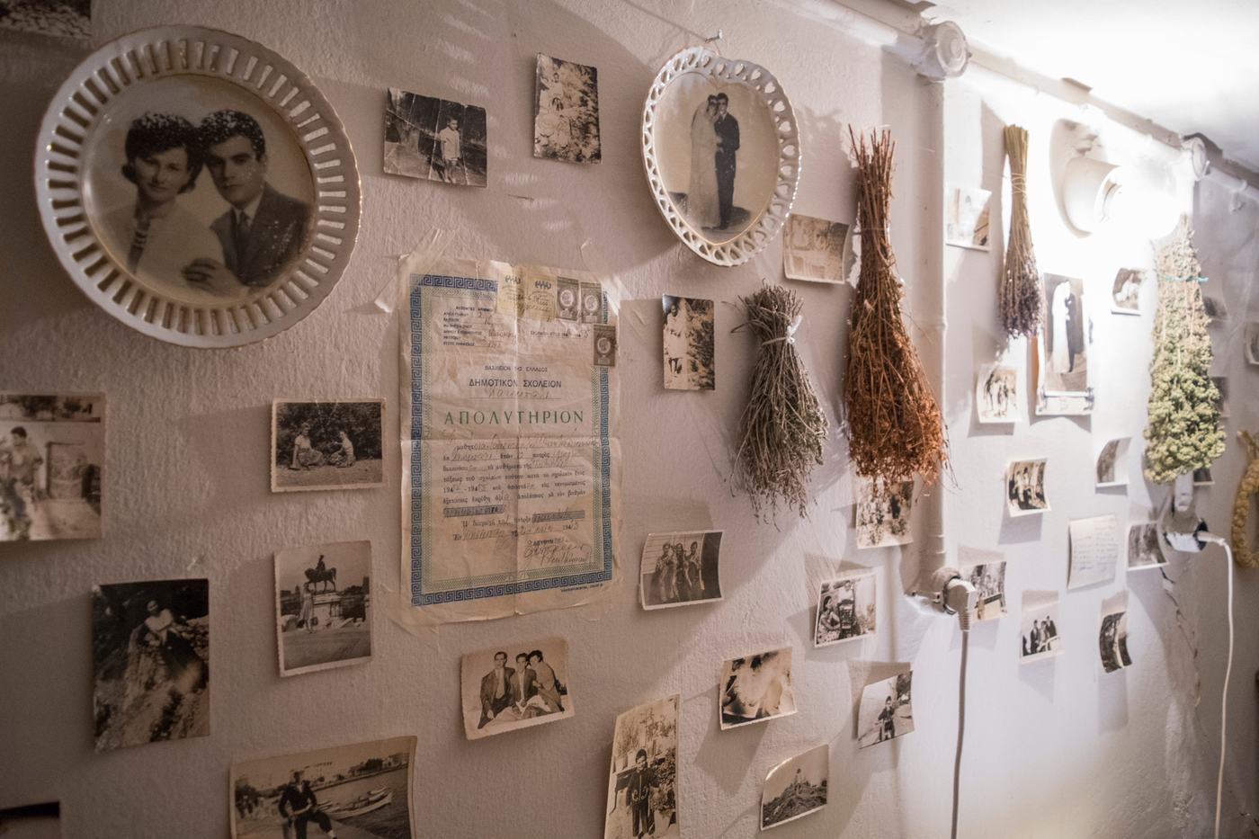 Elena Gazi, cabinet of curiosities in the attic of the Isaia Mansion, 2023